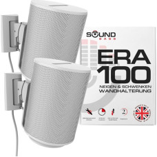 Sound bass ERA100 Tilt & Swivel White Twin Wall Mount Bracket (2 Pack) Compatible with Sonos ERA 100, Effortless Installation, Includes Mounting Kit, Double, Pair