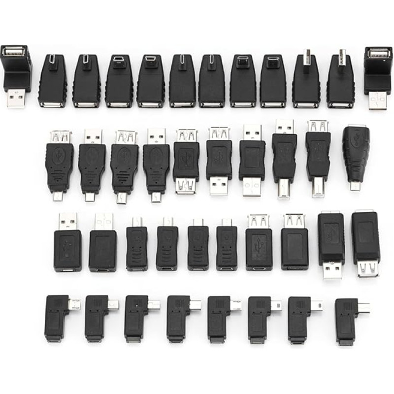 SUNGOOYUE USB 2.0 Adapter Various Angle 40pcs Micro Type B Male to Female Converter Connector