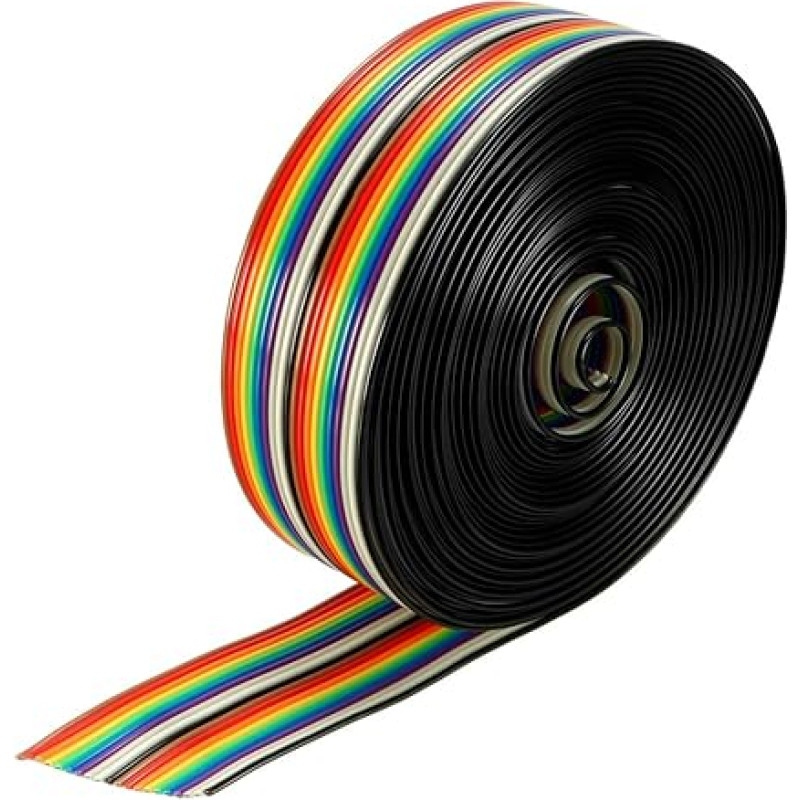 sourcingmap 20P Jumper Wire 1 27mm Pitch Flat Ribbon Cable Breadboard DIY 1m, a18050400ux0325