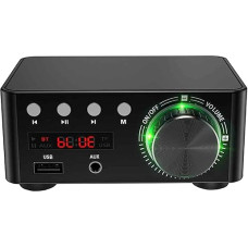 Adeept Mini Bluetooth 5.0 Amplifier Hi-Fi Stereo Class D TPA3116 Digital Amplifier 50W x 2 Home Speaker Audio Car Marine Music Player TF USB AUX IN (Black)