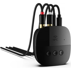 Bluetooth 5.2 Receiver with NFC Adapter AUX/RCA Jack 3.5 mm Wireless Bluetooth Audio Adapter Support USB TF Card