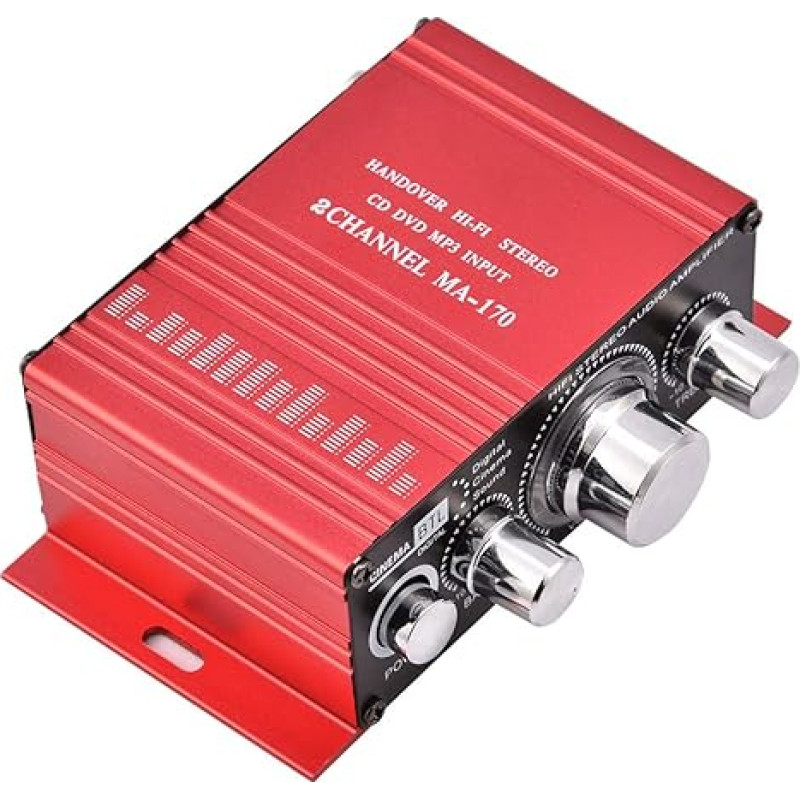 Lazmin Home Audio Amplifier, Portable Dual Channel Surround HiFi Sound HiFi Stereo Receiver 12V Adapter for Car