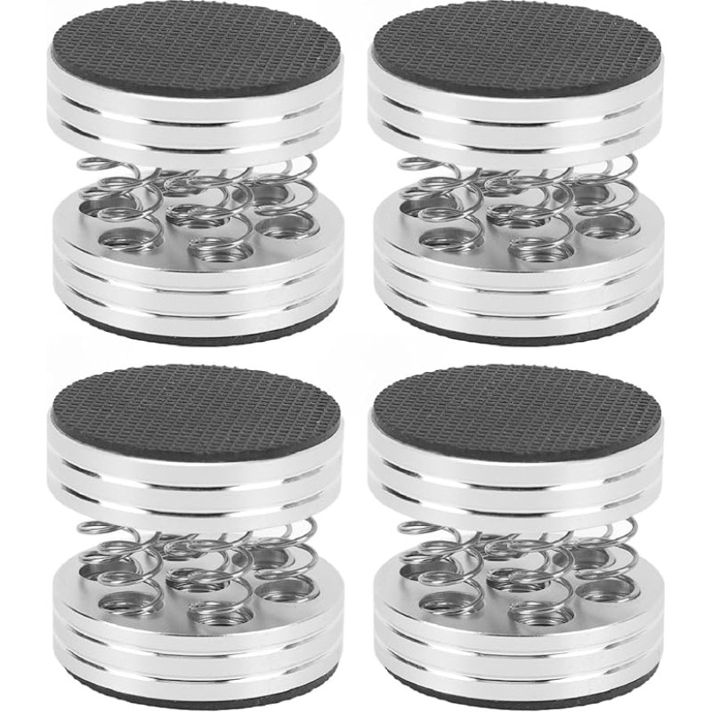 4 Pack Speaker Insulation Feet, Shock Absorption, HiFi Speaker Stand for Amplifier, Turntable, Subwoofer with Non-Slip Rubber Ring for Speakers, CD-DVD-DACs