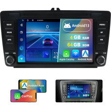 Dvrmedia Car Radio 4GB + 64GB Android 13 for Skoda Octavia Mk2 A5 2004-2014 Rapid Yeti 8 Inch Touchscreen with Bluetooth Radio Wireless CarPlay Android Car Radio 2DIN with GPS FM WiFi DSP