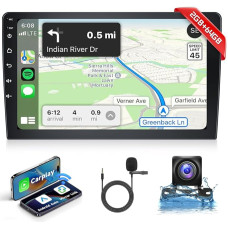 Hodozzy Android Car Radio 2GB + 64GB 10.1 Inch Touchscreen Screen GPS Navigation with Wireless Carplay Android Car Mirror Link 2 DIN Car Radio Bluetooth, WiFi, FM RDS, DSP with Reversing Camera