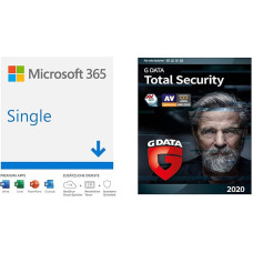 Microsoft 365 Single | 1 Nutzer | PC/Mac, Tablet und mobile Geräte | Download Code + G DATA Total Security 2020 | 1 Gerät - 1 Jahr, Download, Aktivierungscode per Email | Windows, Mac, Android, iOS