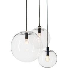 Classic Spherical Glass Pendant Light - Creative Single Glass Ball Pendant Light - Ceiling Light with E27 Bulb Base