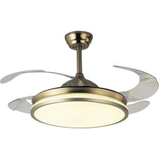 Bel Air Home - Dune Ceiling Fan with LED Light 36 W, 3 Light Temperatures, Fold-Out Blades, Quiet Operation, Remote Control, Winter Mode - Leather