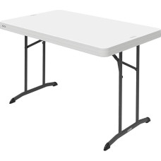 LIFETIME sulankstomas stalas Baltas stalviršis 122 x 76 cm Aukštis 74 cm Didelio tankio polietileno apsauga nuo UV spindulių Vandeniui atsparios sulankstomos metalinės kojos Naudojimas patalpose lauke 92211