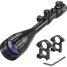UUQ 6-24x50 AO Rifle Scope -for Hunting, Shotguns, and High-Powered, Long-Range Shooting with Rimfire, Pellets and Air Guns. Includes Illuminated Red/Green Reticle, Long Eye Relief with 20mm Mount