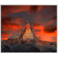 Infrared Heater Picture, 300 W, Quick Heating in 1-3 Minutes, Energy-Efficient with Overheating Protection, Whisper-Quiet, TÜV-Certified, Red Evening Sky