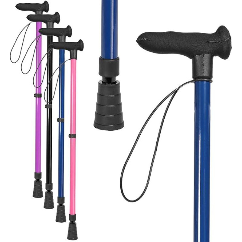 Suaugusiųjų vaikščiojimo lazda | Patogi, stilinga, saugi ir patvari | Reguliuojamo aukščio neopreninė rankena | Medicininis naudojimas