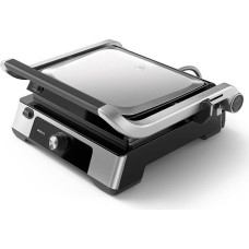 Philips Contact Grill - Adjustable Temperature 60°C - 200°C. 180° Hinged. Large Grill Surface and High Power Performance. Removable non-stick plates and grease drip tray. (HD6301/90)