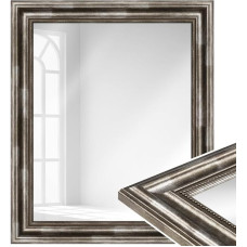 WANDStyle didelis sidabrinis baroko stiliaus veidrodis didelis sieninis veidrodis Vintage 50 x 70 cm didelis sieninis veidrodis didelis vonios kambario veidrodis medinis prieškambario veidrodis sieninis veidrodis H550 - Pagaminta Vokietijoje