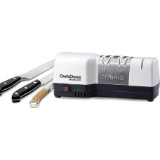Chef's Choice 270 Hybrid Diamond Hone 3 Stage Knife Sharpener, White and Brushed Stainless Steel