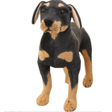 Imituojamas gyvūnų šuo pliušinis žaislas Lifelike rotveileris šuniukas pliušinis pliušinis pliušinis žaislas stovi juodas šuo pliušinis žaislas dovanos berniukams mergaitėms (50 cm)