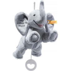 Steiff Cuddly Toy My First Steiff Ellie Elephant Music Box, Cute Stuffed Toy, Boys, Girls & Babies from 0 Months, Soft Cuddly Friends, Toy 25 cm, Light Grey, 242731