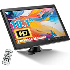CAMECHO 10,1 colio mini monitorius, 1080P Full HD (1024 x 600 16:9, panoraminis su HDMI/BNC/AV/VGA/USB, skirtas kompiuteriui, DVD televizoriui, žaidimų įrenginiams
