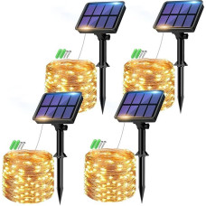 btfarm Solar Fairy Lights Outdoor Total 32 m 320 LED Solar Fairy Lights Outdoor Weatherproof 8 Modes IP65 Waterproof Copper Wire Outdoor Fairy Lights Solar Chain Wire for Balcony Garden Decoration, Warm White
