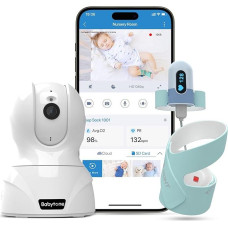 Baby Sock Pulse Oximeter for Baby Feet, Continuous Oxygen Monitor, Heart Rate and Crying and Movement, Baby Monitor with Two-Way Audio, Night Vision and App Connection