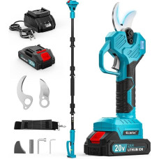 Ecarke Cordless Loppers with Telescopic Rod (2 m) Compatible with Makita 18 V, Includes 2 x 2.0 Ah Batteries, 38-50 mm Cutting Diameter - Wireless Garden Tool for Precise and Efficient Cutting