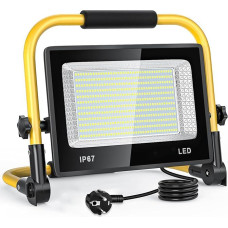 200 W LED statybinis prožektorius, 6500 K LED darbo šviesa, 2 m kabelis su kištuku, IP67 vandeniui atsparūs prožektoriai, darbo šviesa, statybinė šviesa dirbtuvėms, statybvietėms, garažams