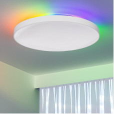 LED Deckenleuchte Dimmbar mit Fernbedienung 24W RGB Farbwechsel, 2400LM Alexa Deckenlampe 16 Millionen Farben, Alexa Lampe Kompatibel mit Alexa & Google Assistant, Ø28cm, Für Schlafzimmer Party
