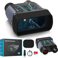 Naktinio matymo prietaisas 4K 36MP, 8X skaitmeninio priartinimo žiūronai su 7 pakopų naktinio matymo funkcija, 4,5 colio HD ekranas 4500 mAh įkraunami infraraudonųjų spindulių žiūronai Naktinio matymo prietaisai stovyklavimui su 32GB TF kortele