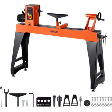 VEVOR Woodturning Bench 1.5HP kintamo greičio medžio tekinimo staklės nuo 0 iki 3200 apsisukimų per minutę 406x1020mm staklių staklės vidutiniams ir dideliems medžio apdirbimo projektams