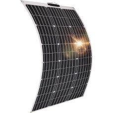 Technaxx Flexible Solar Panel 100 W – The 100 Watt Solar Panel is Ideal for Camping, Caravans, Boats, Gazebos, as well as Balconies etc. – Monocrystalline Solar Panels TX-208