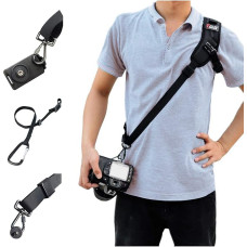 Kameragurt Schnellverschluss Neopren Schwarz Kamera Tragegurt Schultergurt Gurt für Canon Nikon Sony Fujifilm Olympus DSLR SLR