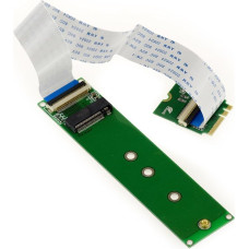 KALEA-INFORMATIQUE M.2 NGFF stovelio prailginimas, skirtas PCIe M rakto AHCI arba NVMe M2 SSD montuoti į M2 E A rakto prievadą su 20 cm pločio lanksčiu kaspino kabeliu