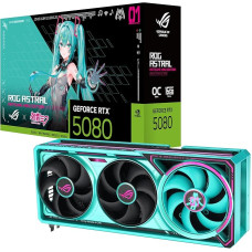 ASUS ROG ASTRAL RTX5080 16GB GDDR7 OC Hatsune Miku Edition Quad Fan Gaming Graphics Card (NVIDIA DLSS 4, 3.8 Slot Design, ARGB, PCIE 5.0, 2X HDMI 2.1b, 3X DisplayPort 2.1b, ROG-ASTRAL-RTX5080-O16G)