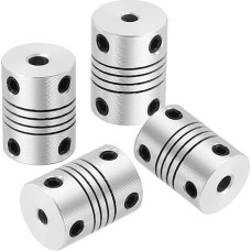 sourcing map Flexible Kupplungen, 3,17 mm auf 4 mm, Gelenkverbinder aus Aluminiumlegierung, flexible Wellenkupplungen, Motorkupplung für 3D-Drucker, CNC-Maschine, Motorführung, DIY-Encoder D15 x L 20