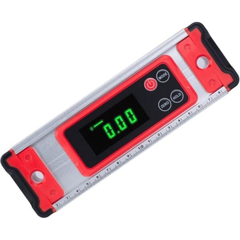 Elektroninis skaitmeninis nivelyras su LCD ekranu ir magnetiniu pagrindu, 200/300/400 mm matlankiu statyboms ir inžinerijai, automatiniu išsijungimu ir garsiniu signalu (200 mm)