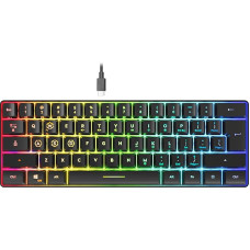 Speedlink Letos - RGB Gaming Keyboard 60%, Wired, USB-C Cable Removable, Anti-Ghosting, Backlight Various Lighting Modes, US Layout English QWERTY, Black