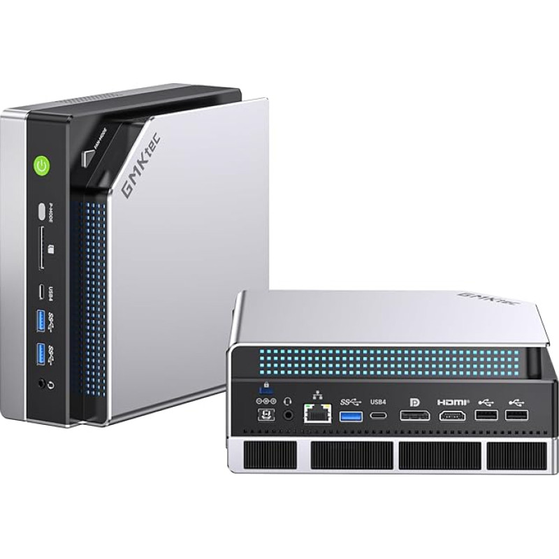 GMKtec EVO-X2 AI mini kompiuteris AMD Ryzen AI MAX+ 395 (16K/32T, iki 5,1 GHz), 126 geriausių AI našumo, 96 GB DDR5 RAM M.2 PCIE 4.0 X4 2 TB SSD, mini žaidimų kompiuteris su 8060S vaizdo plokšte WiFi 7 USB 4.0 2.5G LAN