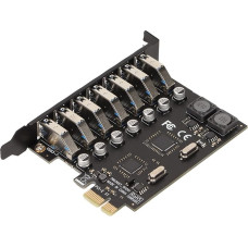 T opiky PCI-E į USB 3.0 adapterio kortelė, 7 prievadų PCI Express (PCIe) išplėtimo kortelė į USB staliniam kompiuteriui skirta prievado kortelė, skirta 