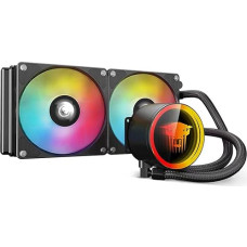 TZMRIT TK1 spalvotas lengvas Aio vandens aušinimo aušintuvas CPU aušintuvui 800-1800 aps/min PWM ventiliatorius LGA115X/1200/1700/1366/2011/2066, skirtas FM2/FM2+/AM3+/AM4/AM5 (240BK)