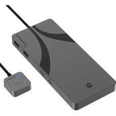 SABRENT Thunderbolt 4 KVM Switch with 8K @ 60Hz Display and 60W Power Delivery Charge, 3x TB4 40Gbps Ports, 4x USB 3.2x2 10Gbps Ports, 2x USB C Ports, for Laptop and Desktop Computer [SB-TB4K]