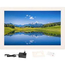 17 colių HD skaitmeninis nuotraukų rėmelis su nuotolinio valdymo pulteliu, 16:10 LED ekranas, 1440 x 900 elektroninis nuotraukų rėmelis, palaiko vaizdo / garso / nuotraukas, palaiko USB / SD / MMC kortelę / HDMI.