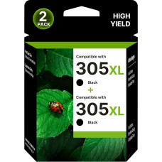 WISETA 305 XL for HP 305 Printer Cartridges Combo Pack for HP 305 Ink Cartridges for DeskJet 2710 2720 DeskJet 4100 4130 Envy 6010 6030 Envy Pro 6420 6430 Cartridges (2 Black)