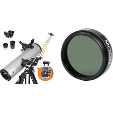 CELESTRON 22461 StarSense Explore DX 130 Niutono veidrodinis teleskopas ir 94119-A 1,25 colio Mėnulio filtras, juodas