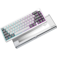 YUNZII AL68 Wireless Mechanical Keyboards 60%, QMK/VIA Aluminium Keyboard, Hot Swappable Custom Keyboard with Knob, Gasket Structure, RGB Backlit Gaming Keyboard (Silver, Cocoa Cream v2)