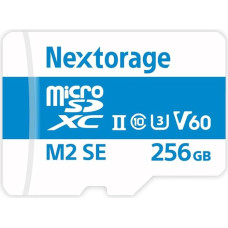 Nextorage Japonijos gamintojo UHS-II Micro SD kortelė 256GB microSDXC U3 V60 Max. Skaitymo greitis 280 MB/s Max. Įrašymo greitis 190MB/s NX-M2SE256G microSD kortelė