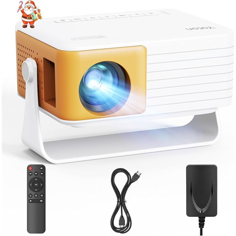 YOTON mini projektorius mažas [180° pasukimas ir automatinis pakreipimas] Naujas Y3 mini projektorius 1080P palaiko 15000L, 50 % priartinimas Nešiojamas projektorius namų kino kambariui, suderinamas su HDMI/USB/telefonu/PS5/televizoriaus laikikliu