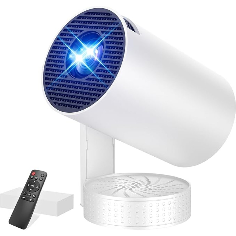 Mini beamer Unterstützt FHD 4K 1080P, Projektor Tragbarer mit WiFi 6 und Bluetooth 5.4 Beamer Klein Kurzer Fokus 270° Drehen Auto Keystone Android 13.0 Kompatibel mit HDMI/TV Stick/Laptop/Memory Stick