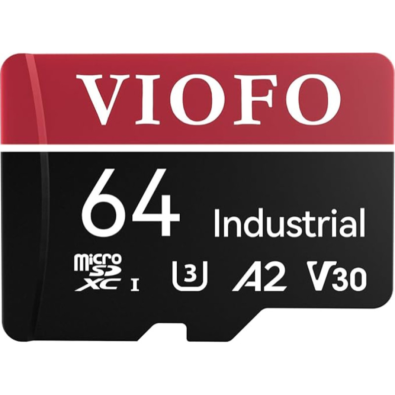 VIOFO 64 GB atminties kortelė SD kortelė, greita su adapteriu, MLC V30 U3, suderinama su 1080P 2K 4K 4K WiFi Dashcam automobiline kamera