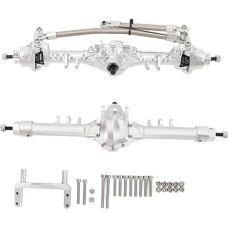 RC -Auto vorne hinter Achse eingerichtetes Upgrade Aluminium -Legierungs -Portalachse Silber für SCX10 II Currie Rockjock