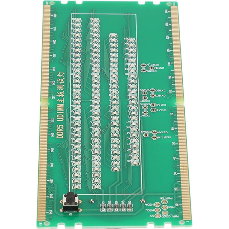 DDR5 kompiuterio RAM atminties lizdo testerio kortelė Atminties lizdo testeris su ryškia atminties plokštės remonto testo kortele su LED žibintais (žalia)